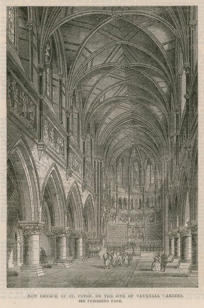 Nueva iglesia de San Pedro en el sitio de los Jardines de Vauxhall de English School