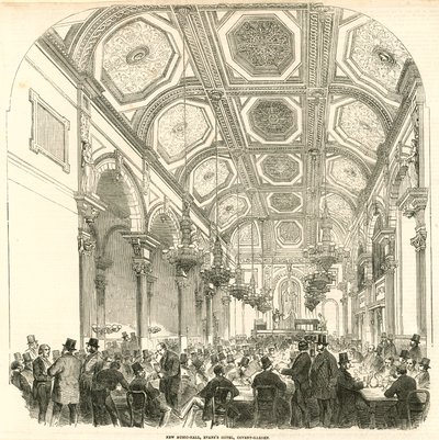 Nuevo salón de música, Evans Hotel, Covent Garden, Londres de English School