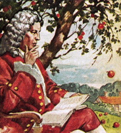 Newton observando caer las manzanas de English School