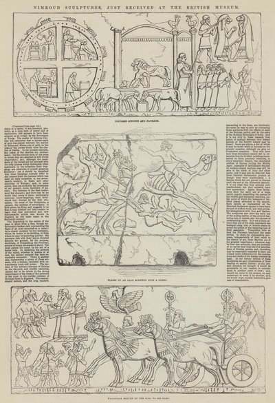 Esculturas de Nimroud, recién recibidas en el Museo Británico de English School