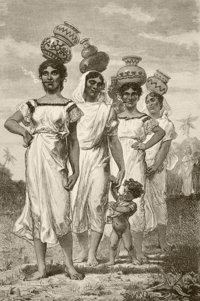 Campesinas paraguayas del siglo XIX (litografía) de English School