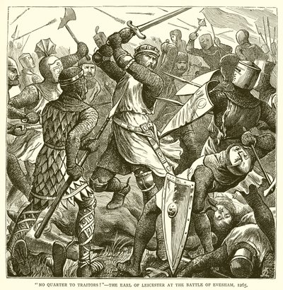 ¡Sin Cuartel para los Traidores!—El Conde de Leicester en la Batalla de Evesham, 1265 de English School