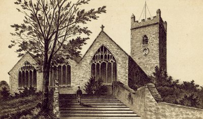 North Devon: Iglesia Parroquial de Ilfracombe, Holy Trinity (litografía) de English School