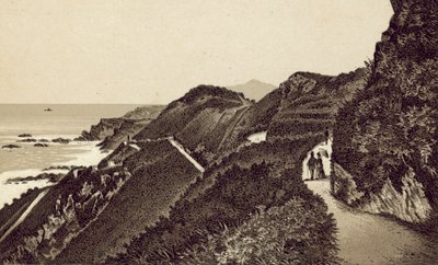 North Devon: Torrs Walks, mirando al este (litografía) de English School
