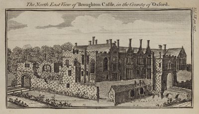 Vista noreste del Castillo de Broughton, Oxfordshire de English School