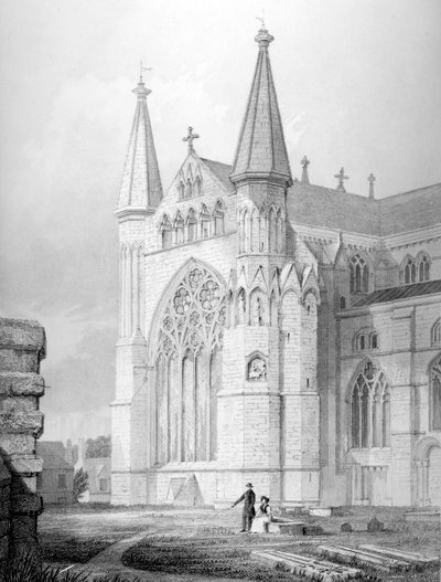 Extremo Norte de la Catedral de Durham, 1843 de English School