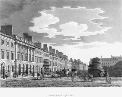 Lado Norte de Grosvenor Square, 1800 de English School