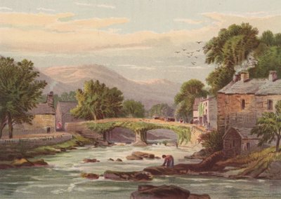 Norte de Gales, Beddgelert (litografia en color) de English School