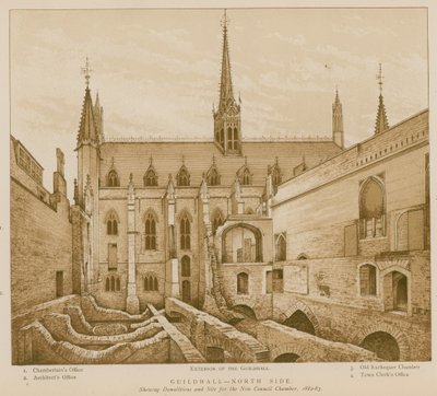 Lado norte del Guildhall, Londres de English School