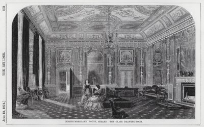 Casa Northumberland, Strand, la sala de dibujo de vidrio (grabado) de English School