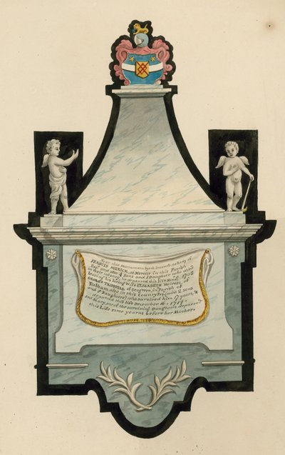 Cementerio de Norwood; tumba de Francis Merick de Norcut, fallecido en 1702 de English School