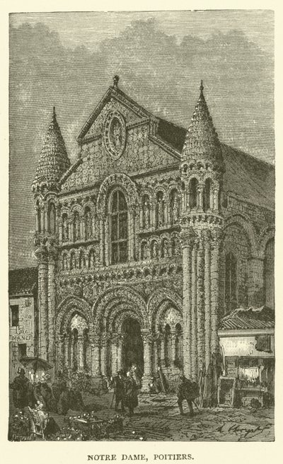 Notre Dame, Poitiers (grabado) de English School