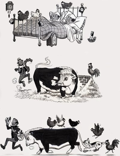 Ilustración de rima infantil de English School
