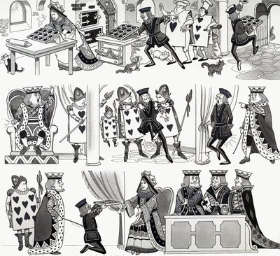 Ilustración de rima infantil: Reina de Corazones de English School