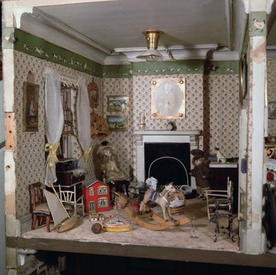 Guardería con juguetes de la Casa de Miss Miles, 1890 de English School