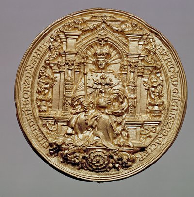 Anverso del sello de Enrique VIII (1491-1547) de English School