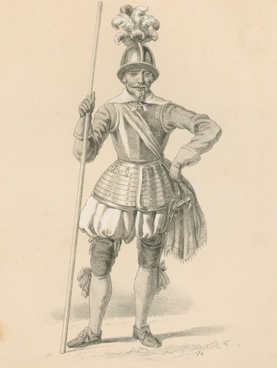 Oficial de piqueros, 1650 de English School