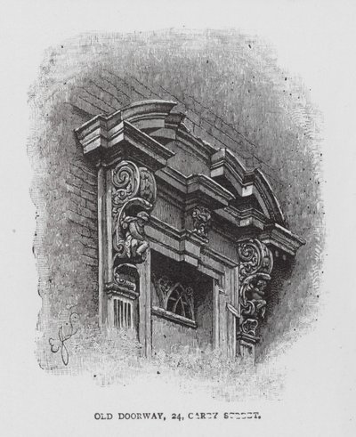 Old Doorway, 24, Carey Street (litografía) de English School