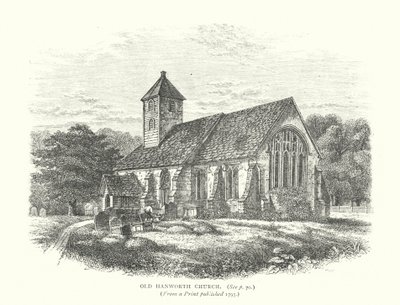 Antigua iglesia de Hanworth (grabado) de English School