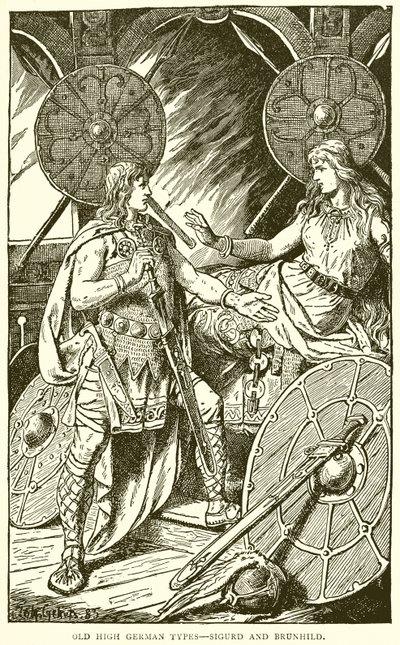 Tipos altos alemanes antiguos--Sigurd y Brunilda de English School