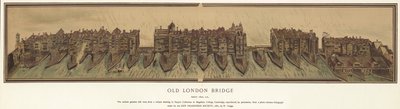 Antiguo Puente de Londres alrededor de 1600 de English School