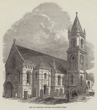 Reconstrucción de la antigua iglesia de San Pancracio (grabado) de English School