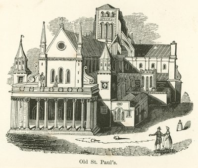 La Antigua Catedral de San Pablo (grabado) de English School