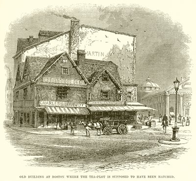 Antiguo edificio en Boston donde se supone que se tramó el complot del té de English School