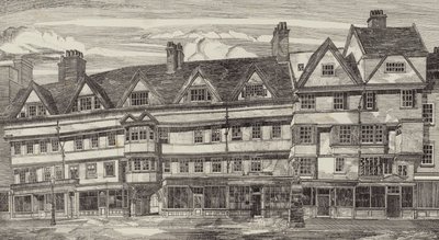 Casas antiguas en Holborn Bars, Londres de English School