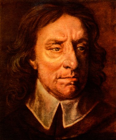 Oliver Cromwell, líder militar y político inglés (huella) de English School