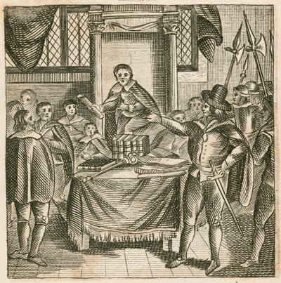 Oliver Cromwell despidiendo el Parlamento Rump de English School