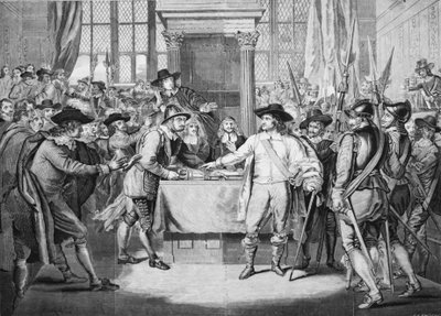 Oliver Cromwell disolviendo el Parlamento Largo de English School