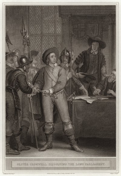 Oliver Cromwell disolviendo el Parlamento Largo de English School