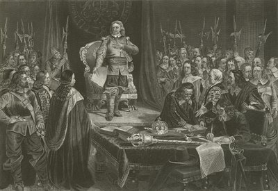 Oliver Cromwell rechazando la Corona de Inglaterra, 1657 de English School
