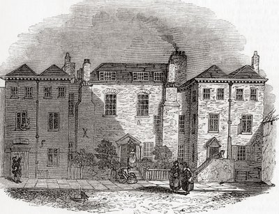 La casa de Oliver Cromwell, Clerkenwell Close, Londres, Inglaterra, de Old England: A Pictorial Museum, pub. 1847 de English School