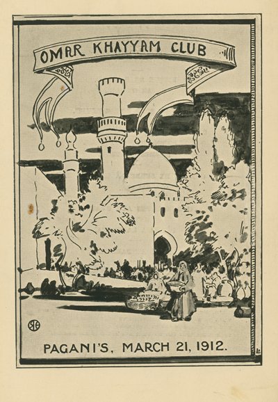 Cena del Club Omar Khayyam, 21 de marzo de 1912, en el Restaurante Paganis de English School
