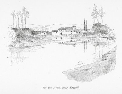 En el Arno, cerca de Empoli (litografía) de English School