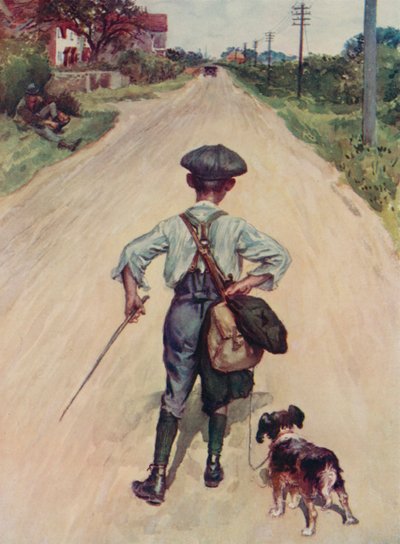 De camino a Londres (litografía en color) de English School
