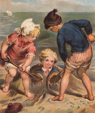 A orillas del mar. (litografía en color) de English School