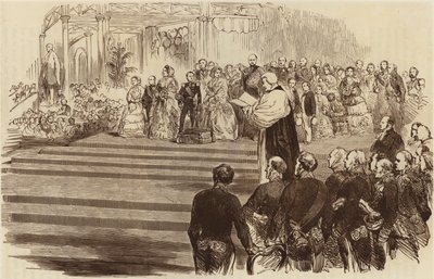 Apertura del Palacio de Cristal, la oración del arzobispo, 1854 de English School