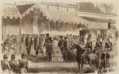 Apertura del Palacio de Cristal, la Llegada de Su Majestad, 1854 de English School