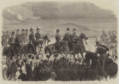 Inauguración de la Exposición Internacional de Dublín, el Príncipe de Gales en la Revista de Tropas en Phoenix Park de English School