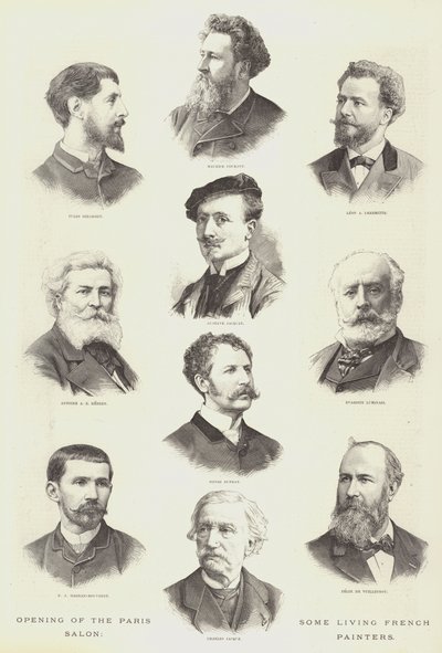Apertura del Salón de París, algunos pintores franceses vivos (grabado) de English School