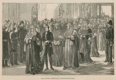 Apertura de los Tribunales Reales de Justicia: Despedida de los jueces al Salón de Westminster de English School