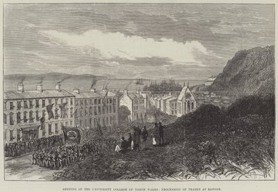Apertura del Colegio Universitario del Norte de Gales, Procesión de Gremios en Bangor de English School
