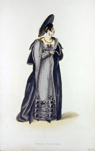Traje de ópera, lámina de moda de Ackermann