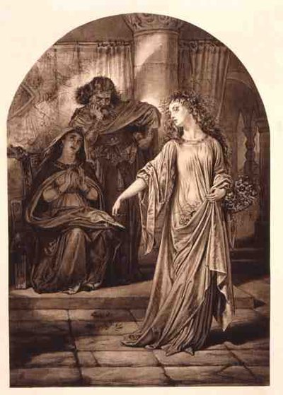 Ofelia, en Hamlet de William Shakespeare de English School