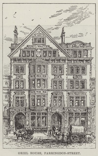 Oriel House, Farringdon-Street (grabado) de English School