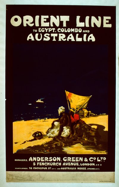 Póster de la Línea Orient, c.1920 de English School