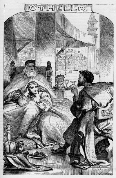 Otelo, el moro de Venecia - Ilustración en “Obras completas de William Shakespeare” 1866 - Las ilustraciones y la forma general de esta edición están tomadas de Shakespeare ilustrado de Cassell, publicado en Londres de English School